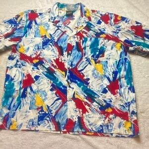 Vibrant Abstract Men's Casual Button Down Shirt